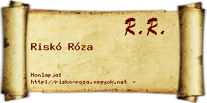 Riskó Róza névjegykártya